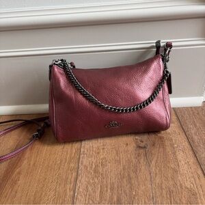 Authentic Coach Maroon Leather Shoulder Bag